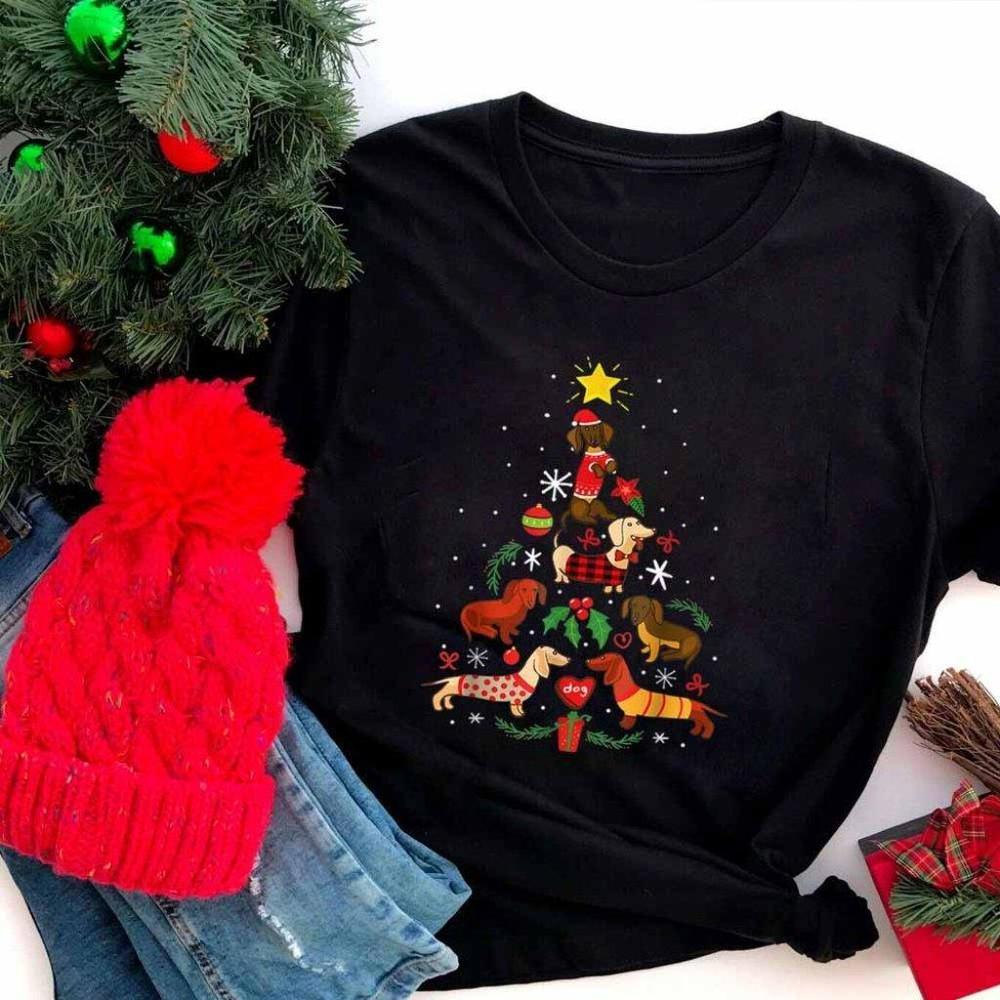 Dachshund Dog Christmas Ornament Tee Shirt Xmas Dachshund Dog Lover T-Shirt